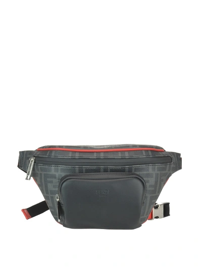 Shop Fendi Ff Tech Fabric Belt Bag In Black