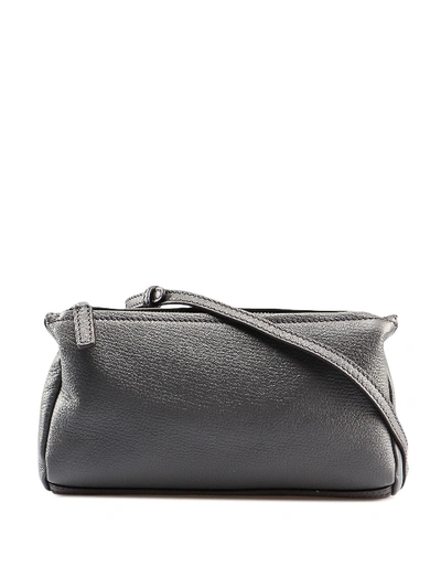 Shop Givenchy Pandora Grained Leather Small Bag In Grey