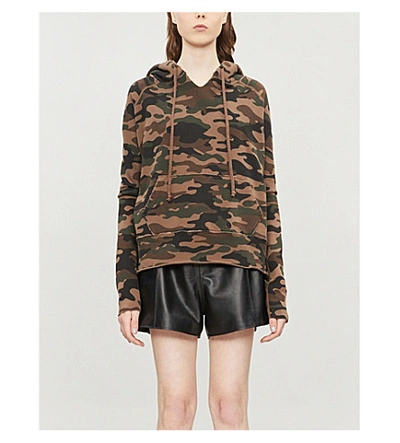 Shop Nili Lotan Janie Camouflage-print Cotton-jersey Hoody In Brown Camouflage
