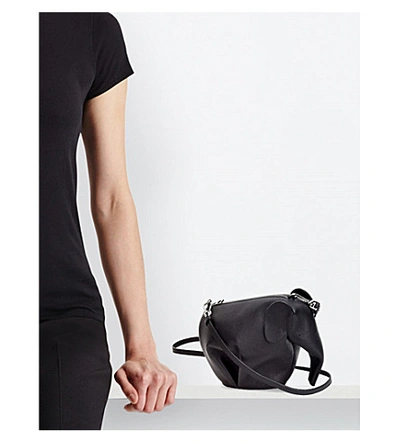 Shop Loewe Elephant Minibag Leather Shoulder Bag In Black