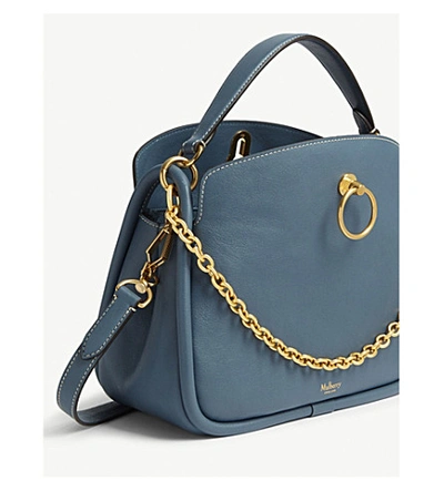 Shop Mulberry Leighton Small Leather Shoulder Bag In Nightfall