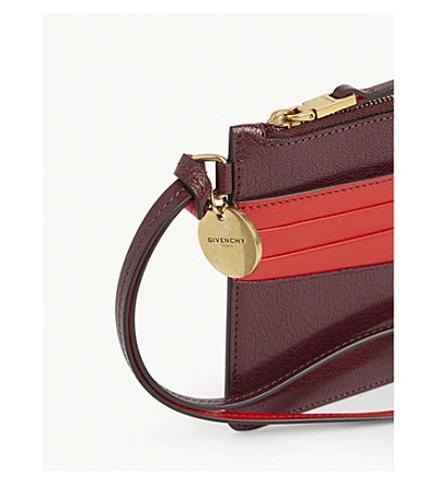 Shop Givenchy Gv3 Leather Card Holder In Red