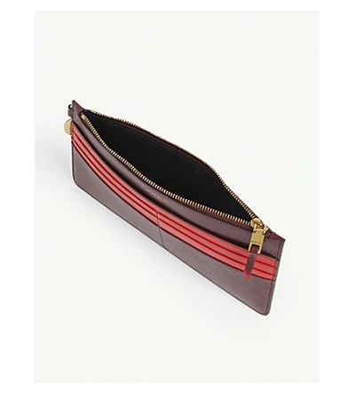 Shop Givenchy Gv3 Leather Card Holder In Red