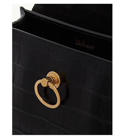 Shop Mulberry Seaton Mini Leather Shoulder Bag In Black