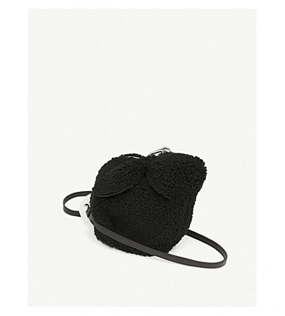 Shop Loewe Bunny Mini Shearling Bag In Black