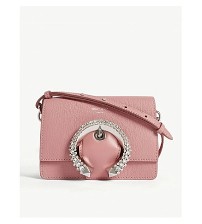 Shop Jimmy Choo Madeline Leather Shoulder Bag In Candyfloss Pink