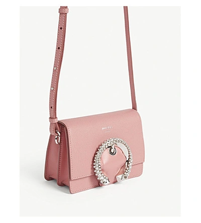 Shop Jimmy Choo Madeline Leather Shoulder Bag In Candyfloss Pink