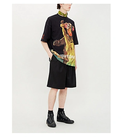 Shop Undercover Monster City-print Cotton-jersey T-shirt In Black