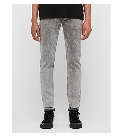 Shop Allsaints Rex Washed Slim-fit Jeans In Grey