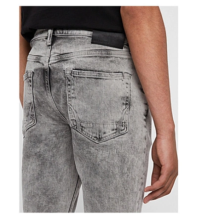 Shop Allsaints Rex Washed Slim-fit Jeans In Grey