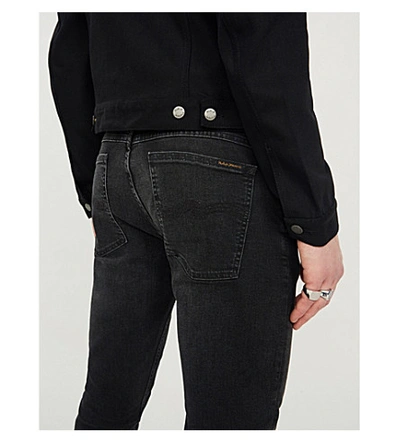 Nudie Jeans Skinny Lin Faded Slim Jeans In Black Treats | ModeSens