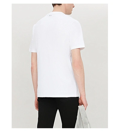 Shop Hugo Boss Graphic-print Cotton-jersey T-shirt In White