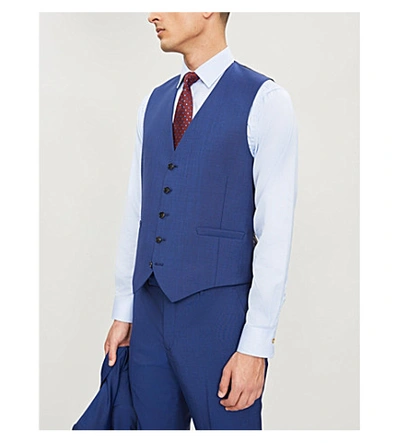 Shop Paul Smith Regular-fit Wool And Mohair-blend Waistcoat In Royal