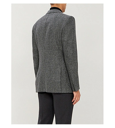 Shop Tom Ford Checked O'connor-fit Stretch-wool And Cashmere-blend Blazer In Grey