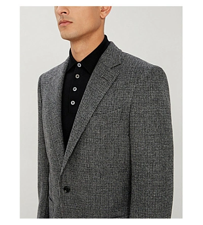 Shop Tom Ford Checked O'connor-fit Stretch-wool And Cashmere-blend Blazer In Grey