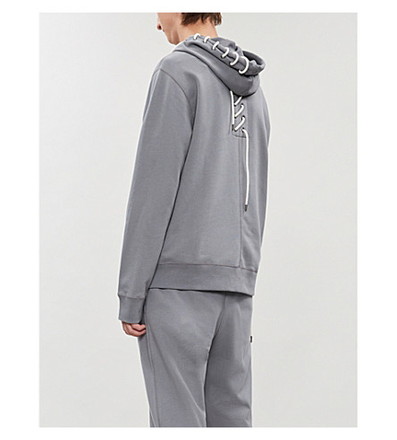 green lace up hoodie