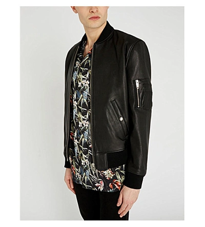 Shop The Kooples Slim-fit Leather Jacket In Bla01