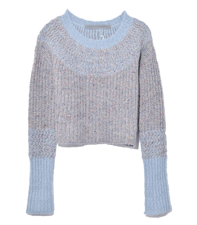 Shop Raquel Allegra Crop Sweater In Cloud Blue
