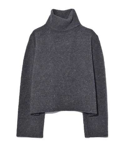 Shop Co Boxy Turtleneck Sweater In Speckled Charal In Grey