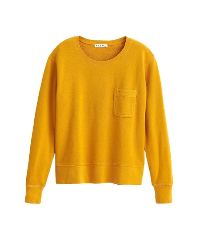 Shop Alex Mill Fleece Pocket Sweatshirt In Honey Mustard