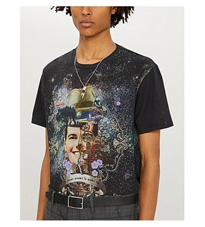 Shop Etro Graphic-print Cotton-jersey T-shirt In Black
