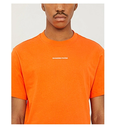Shop Sandro Solid Regular-fit Cotton-jersey T-shirt In Orange