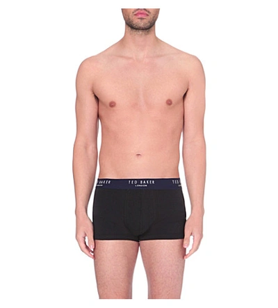 Shop Ted Baker Moulded-front Slim-fit Stretch-cotton Boxers In White