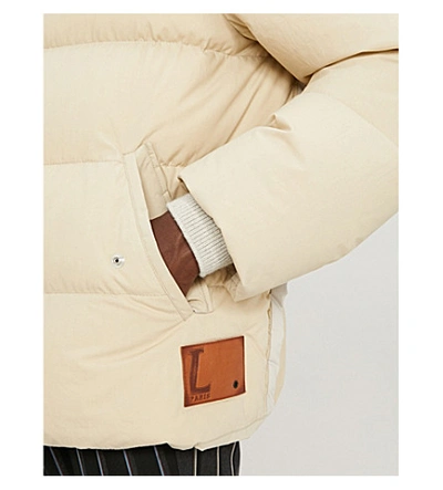 Shop Lanvin Padded Cotton And Down-blend Jacket In Light Beige