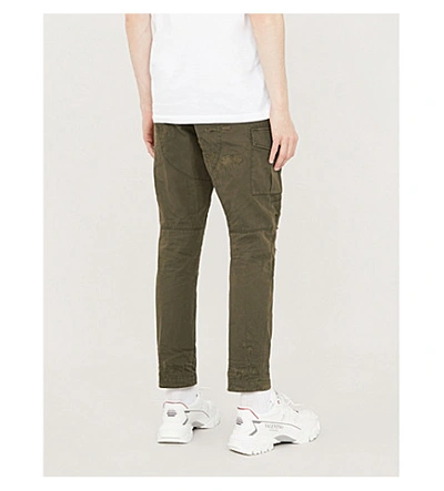 Shop Dsquared2 Military Mid-rise Straight-leg Cotton Trousers