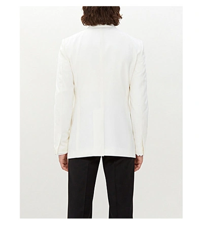 Shop Tom Ford Shelton-fit Wool And Mohair-blend Tuxedo Jacket In White