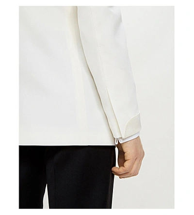 Shop Tom Ford Shelton-fit Wool And Mohair-blend Tuxedo Jacket In White