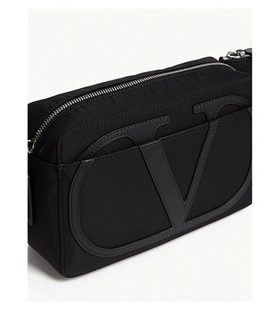 Shop Valentino 'v' Logo Nylon Belt Bag In Black