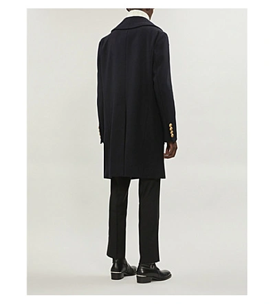 Shop Dsquared2 Double-breasted Wool-blend Coat In Navy