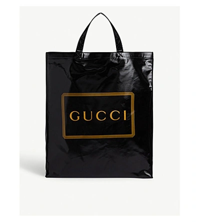 Shop Gucci Cabas Logo Tote Bag In Black