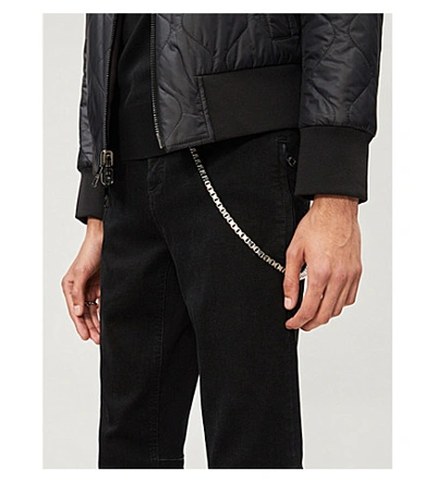 Shop Neil Barrett Chain-embellished Skinny Jeans In Black