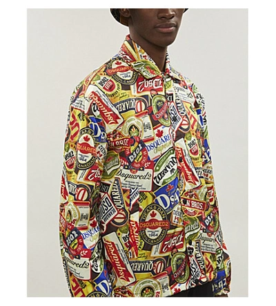 Shop Dsquared2 Beer-print Nylon Jacket In Multi