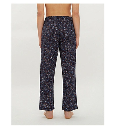 Shop Derek Rose Fish-printed Cotton Pyjama Trousers In Navy