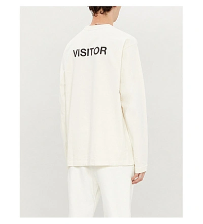 Shop Ambush Graphic-print Cotton-jersey Top In White