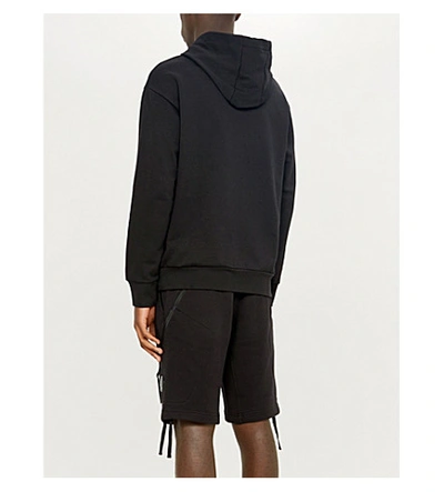 Shop Emporio Armani Flash Logo-print Cotton-blend Jersey Sweatshirt In Black