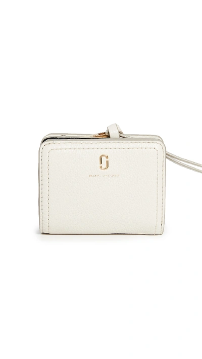 Shop Marc Jacobs Mini Compact Wallet In Cream