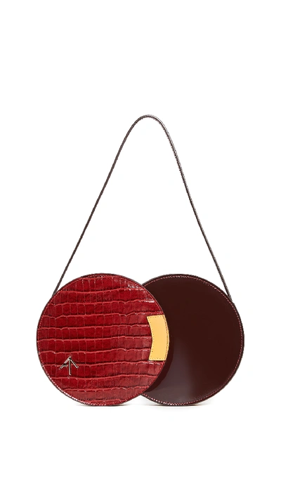 Shop Manu Atelier Twist Bag In Wine/mustard