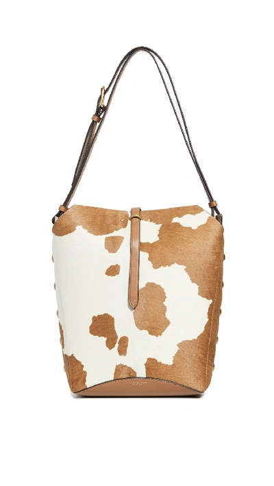 Tory Burch Rowan Genuine Calf Hair Bucket Bag In Pueblo / Natural | ModeSens