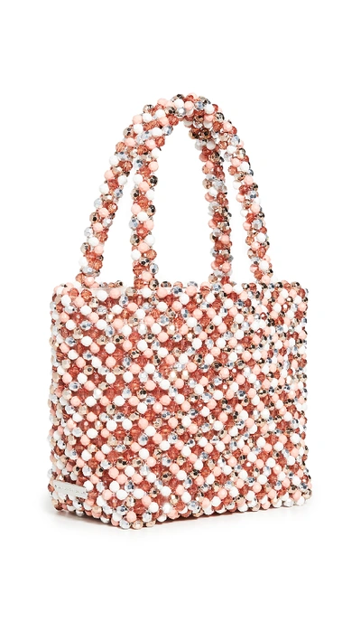 Shop Loeffler Randall Mina Beaded Tote Bag In Blush/multi