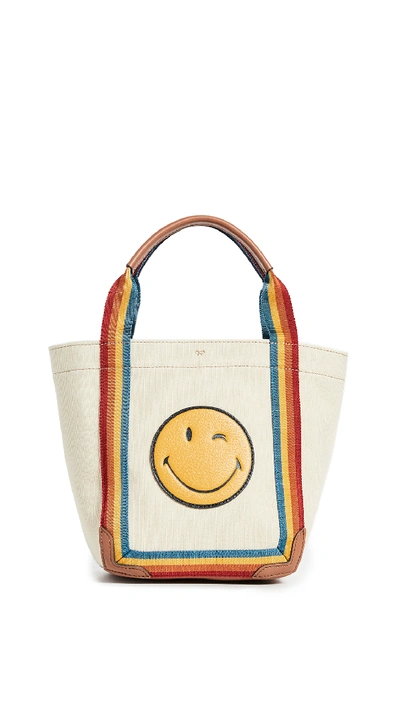 Shop Anya Hindmarch Wink Mont Tote Bag In Stone/rainbow