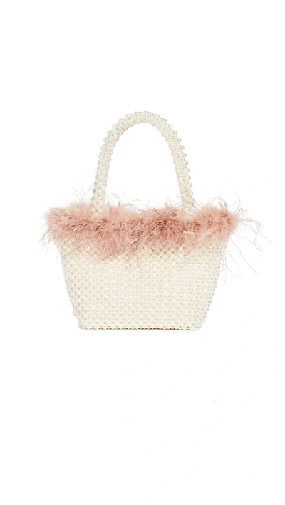 Shop Loeffler Randall Mina Beaded Tote In Pearl/buff Pink