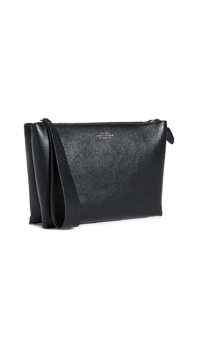 Shop Smythson Large Pillow Pouch In Black