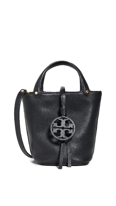 Shop Tory Burch Miller Mini Bucket Bag In Black