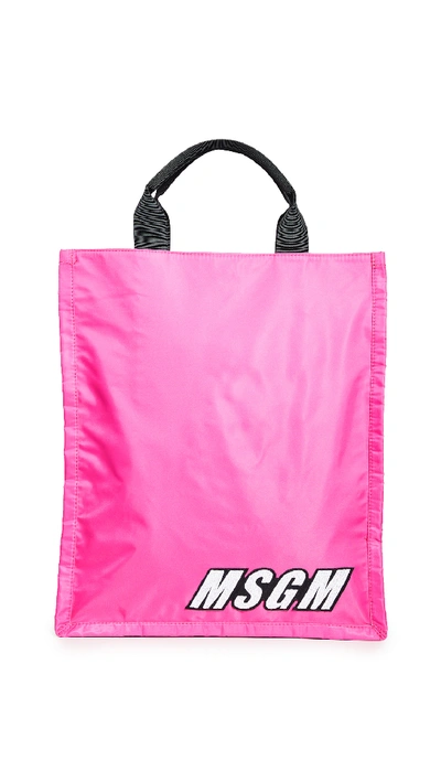 Shop Msgm Tote Bag In Fuschia