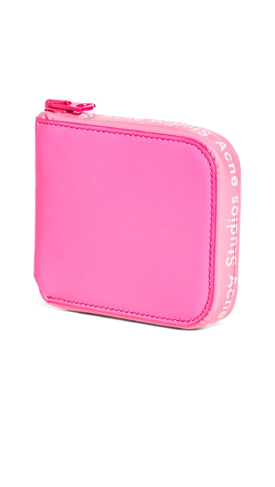 Shop Acne Studios Kei Fluo Wallet In Fluo Pink