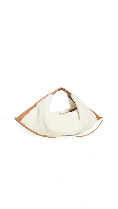 Shop 3.1 Phillip Lim / フィリップ リム Luna Mini Shearling Slouchy Hobo Bag In Natural